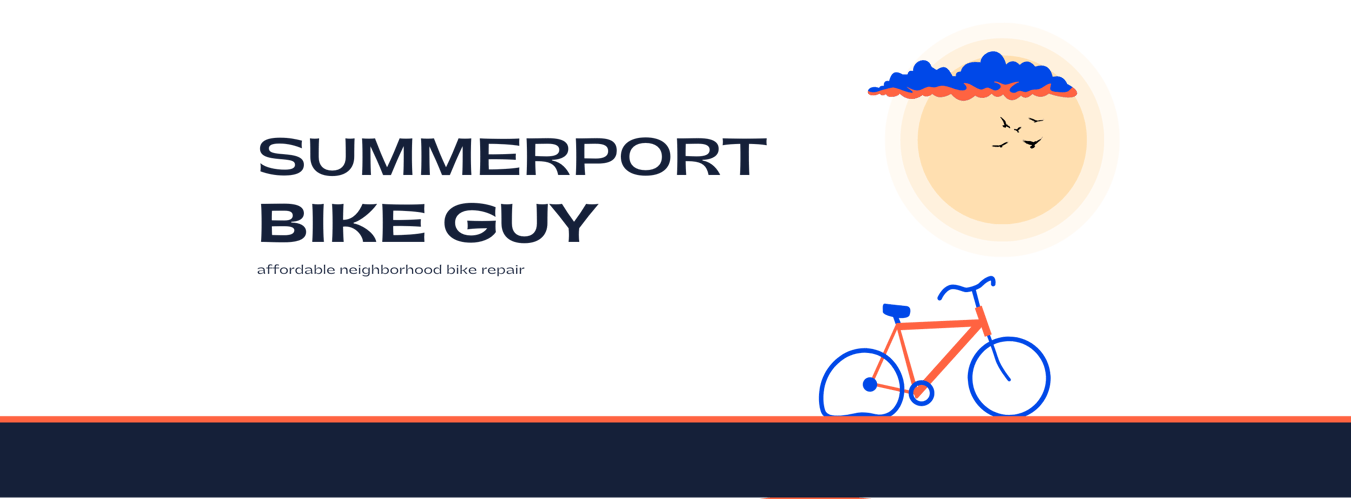 SUMMERPORT BIKE GUY white banner