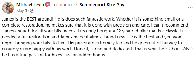 Review 1 Summerport Bike Guy